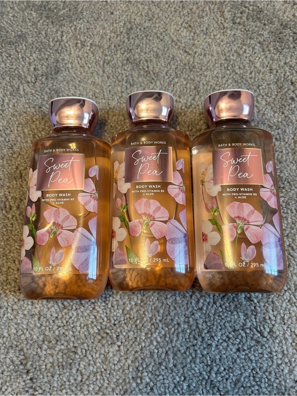 Bundle of 3 Bath & Body Works Sweet Pea Body Wash